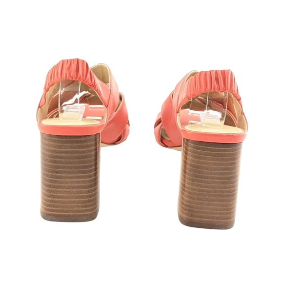 NEW Michael Kors Red Slingback Chunky Heel Clog Sandals Open Toe Women's Size 6 - Picture 4 of 8